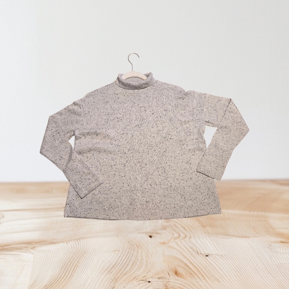 Everlane Women's Cashmere Sweater size small gray marled mock neck Cozy Cabin